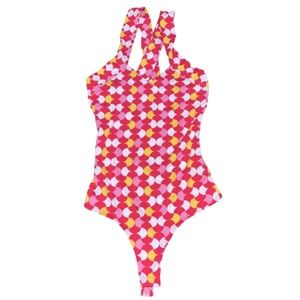 60s 70s Style Bodysuit Tank Top Thong VNeck Halter Retro Modern Soft Stretchy XS